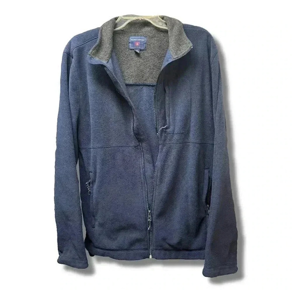 Saddlebred Men's Blue Fleece Jacket Size M Casual Fall - Picture 1 of 5